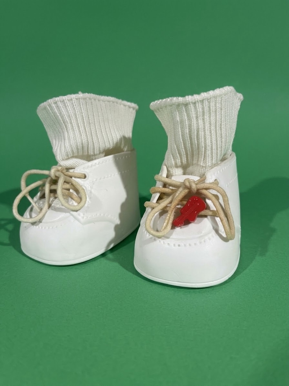 CPK Cabbage Patch Kids Oxford Style Shoe/Booties White W/orig Socks Laces Accent